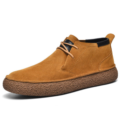 Men's Brown Leather Ankle Boots Comfortable Casual Shoes