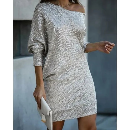 Marina | Shiny short mini dress with straps