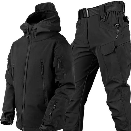 Waterproof Windproof Outdoor Jacket with Fleece and Pockets - Luxivelle