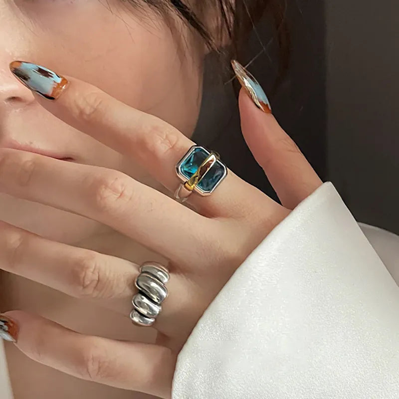 Sparkling Silver Gemstone Ring