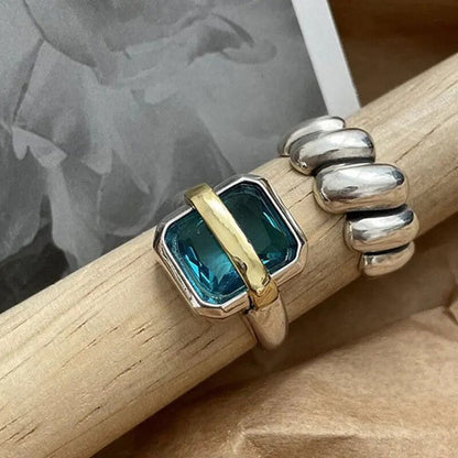 Sparkling Silver Gemstone Ring