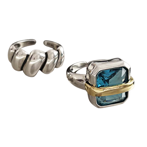 Sparkling Silver Gemstone Ring