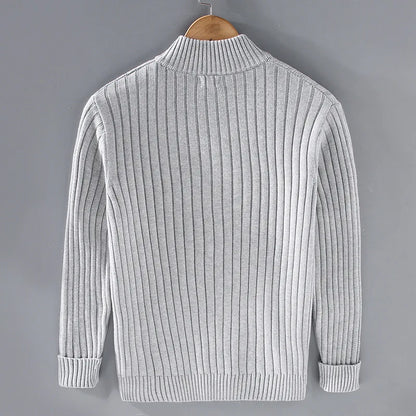 Classic Men's Ribbed Knit Cardigan Sweater