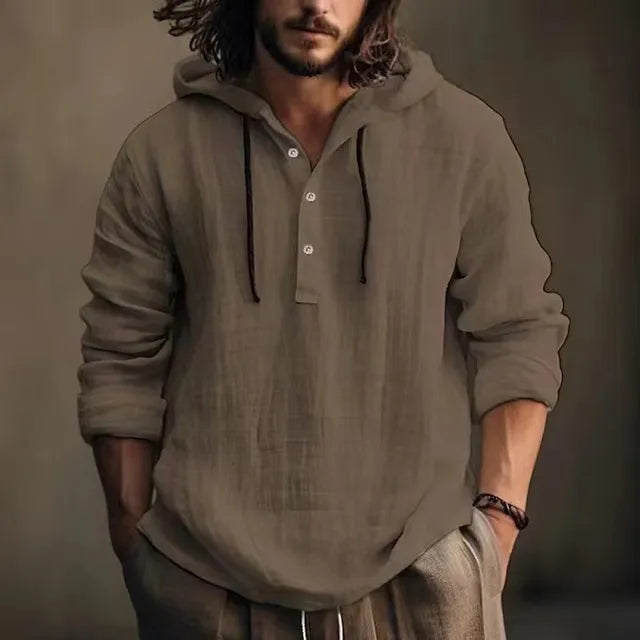 Men's Casual Linen Long Sleeve Summer Shirt