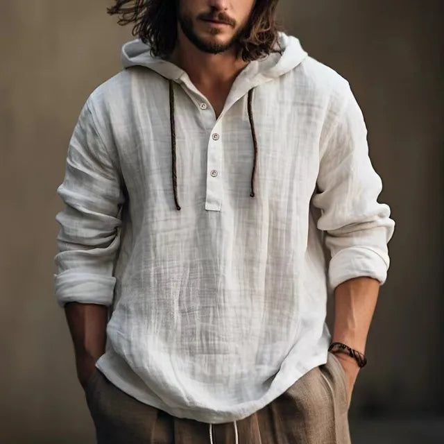 Men's Casual Linen Long Sleeve Summer Shirt - Luxivelle