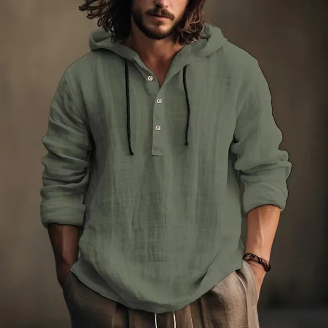 Men's Casual Linen Long Sleeve Summer Shirt