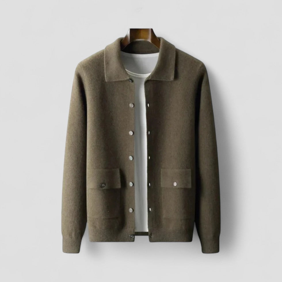 Men Button Down Knitted Winter Cardigan Long Sleeve 0