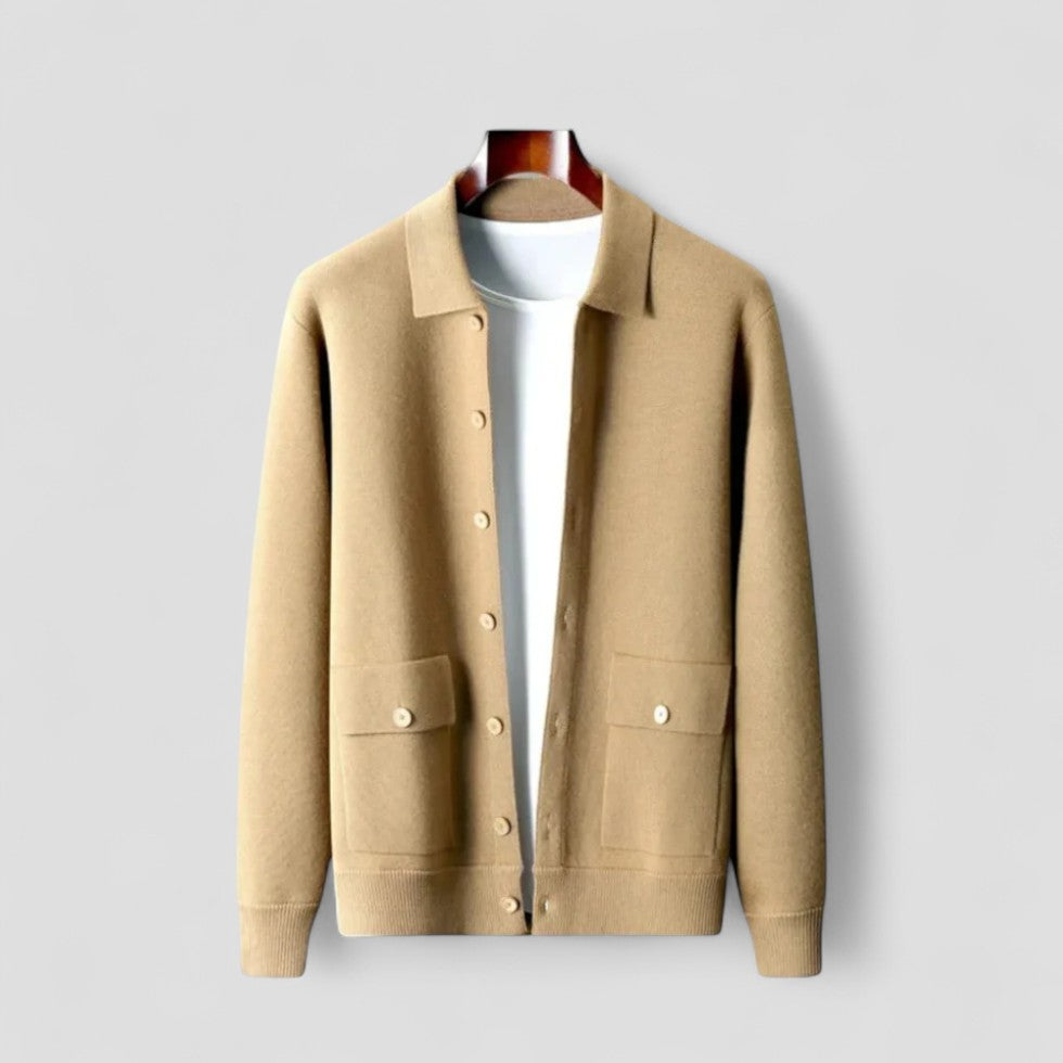 Men Button Down Knitted Winter Cardigan Long Sleeve 1