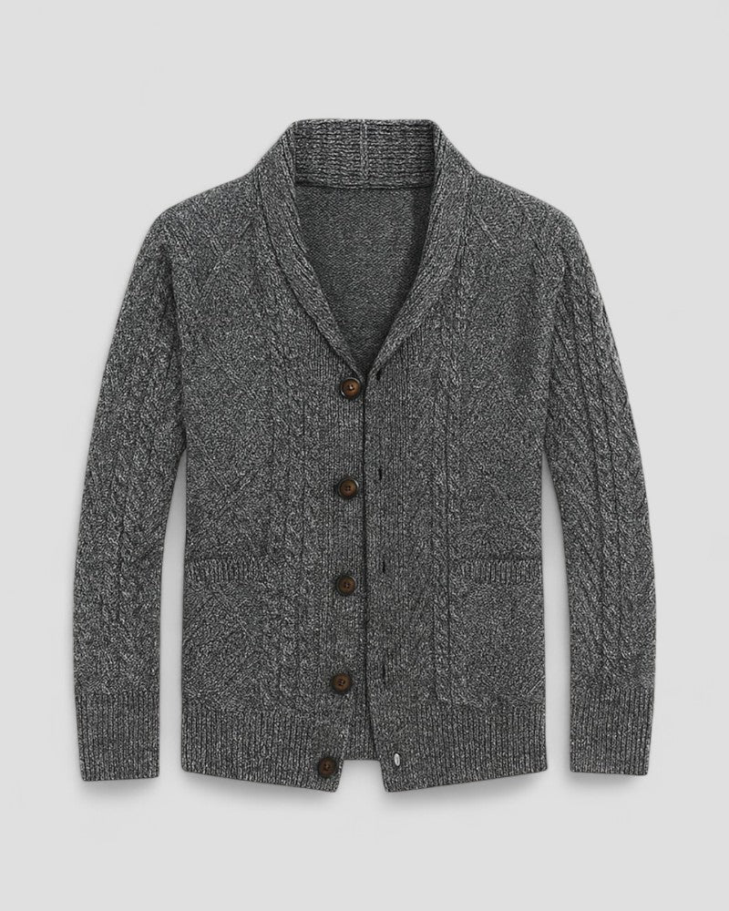 Men’s Cashmere Cable Knit Cardigan Sweater 2