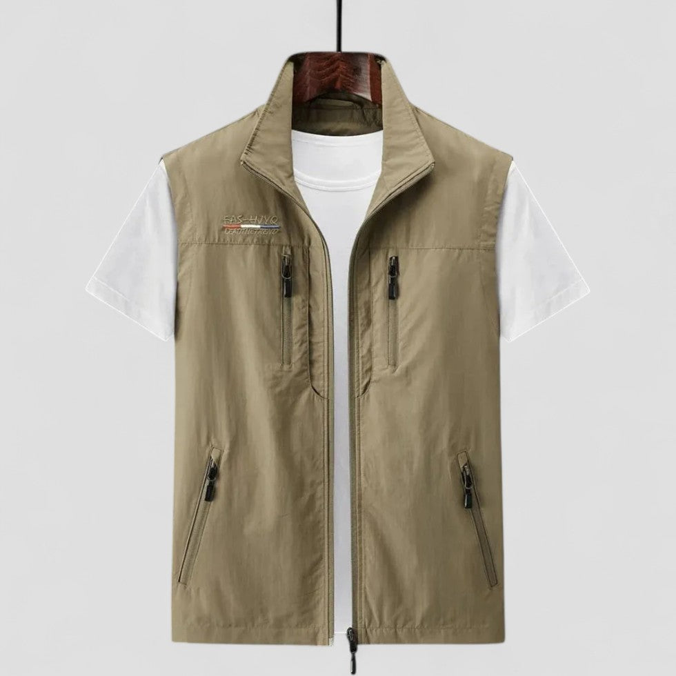 Men’s Casual Sleeveless Vest with Multiple Zipper Pockets 4