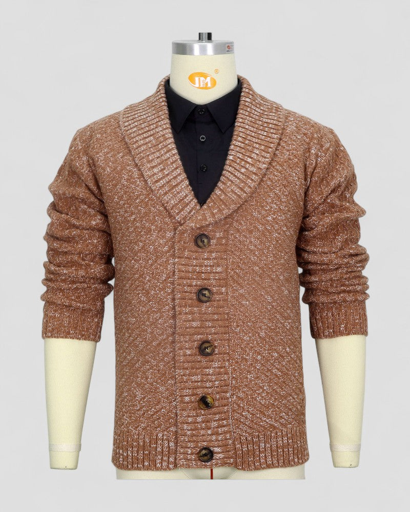 Men's Chunky Knit Shawl Collar Cardigan Sweater 2