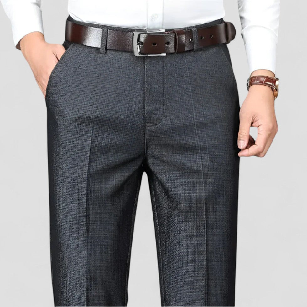 Men's Cotton Blend Formal Business Straight Leg Trousers 1