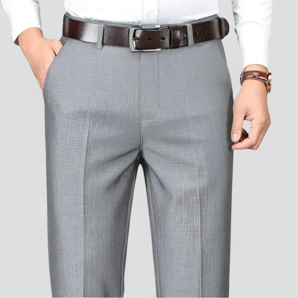 Men's Cotton Blend Formal Business Straight Leg Trousers 3