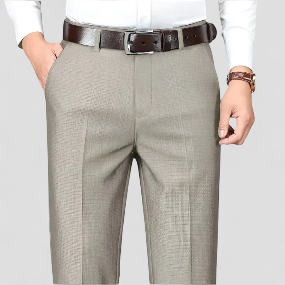 Men's Cotton Blend Formal Business Straight Leg Trousers 5