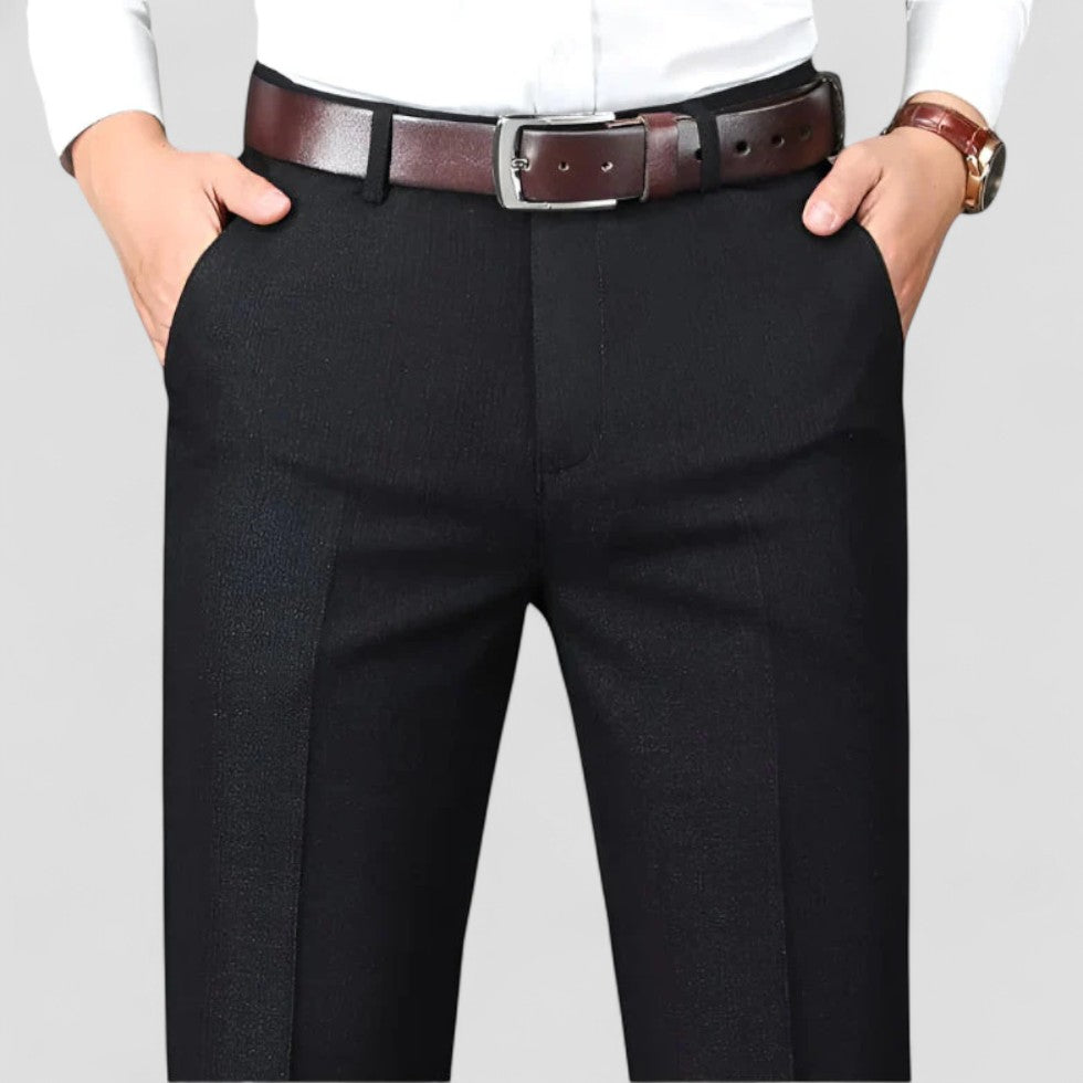 Men's Cotton Blend Formal Business Straight Leg Trousers 7