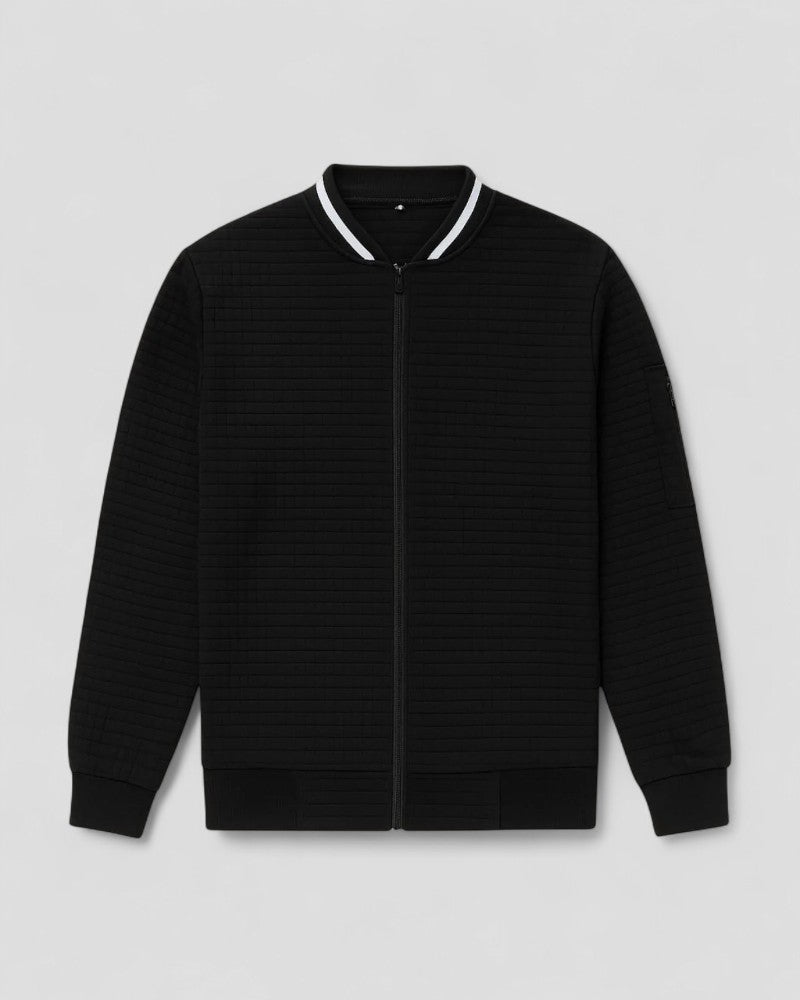 Men's Cotton Blend Zip Up Quilted Lightweight Cardigan 0