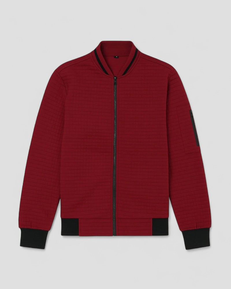 Men's Cotton Blend Zip Up Quilted Lightweight Cardigan 4