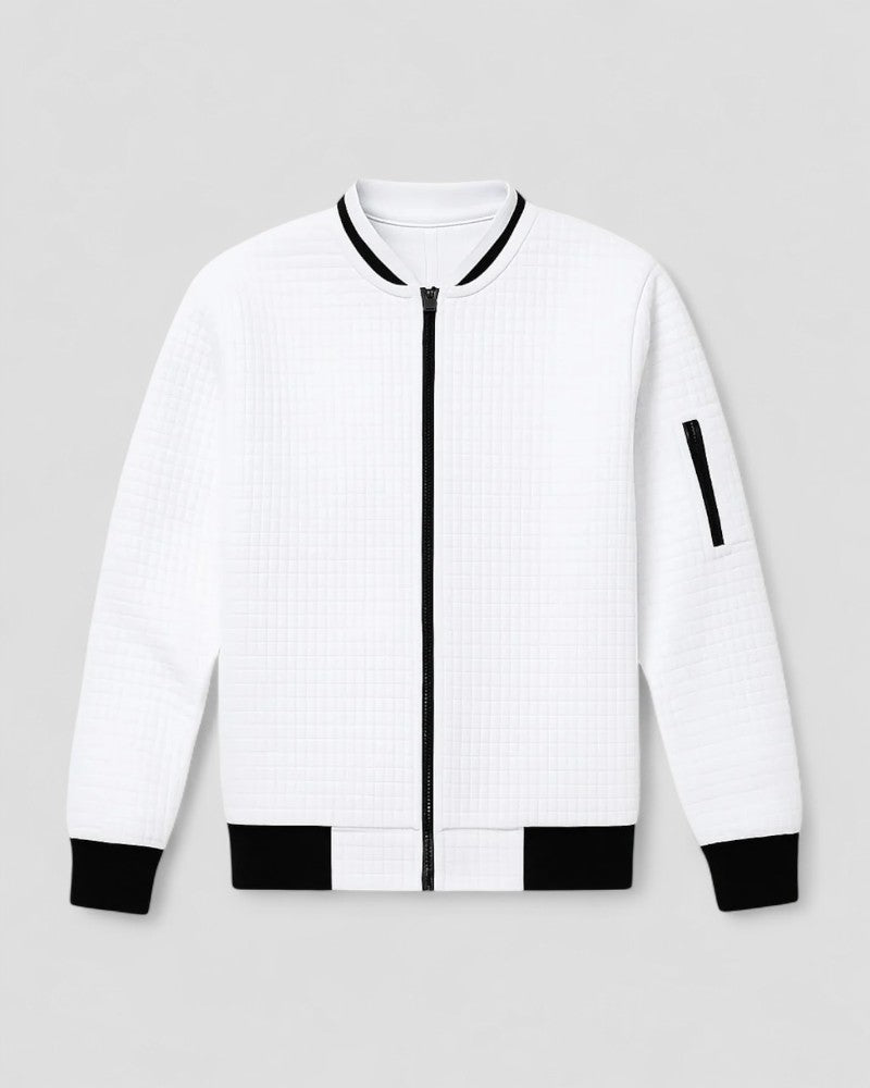 Men's Cotton Blend Zip Up Quilted Lightweight Cardigan 6