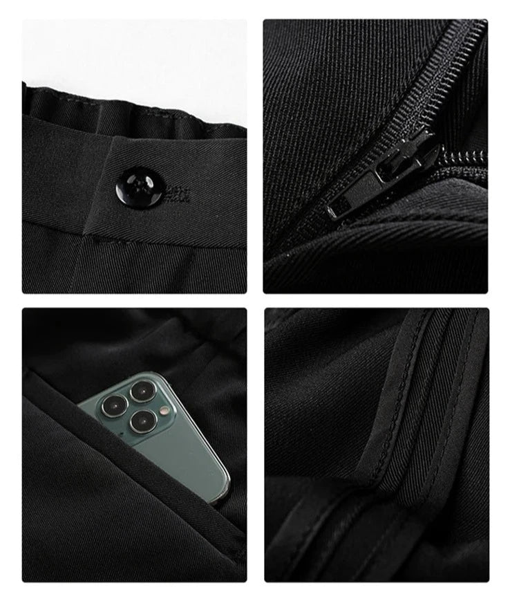Men's Draped Formal Pants - Relaxed Fit Tailored Trousers for Business and Casual Wear 6
