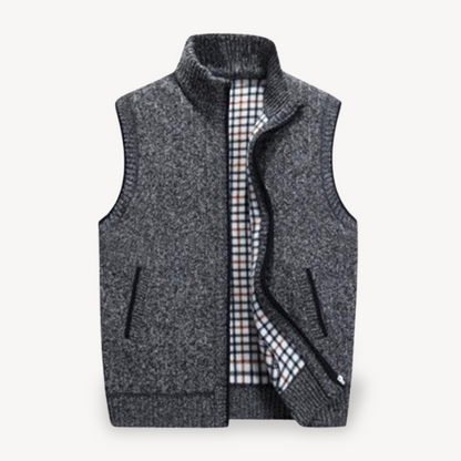 Men's Knit Vest with Checkered Lining 3