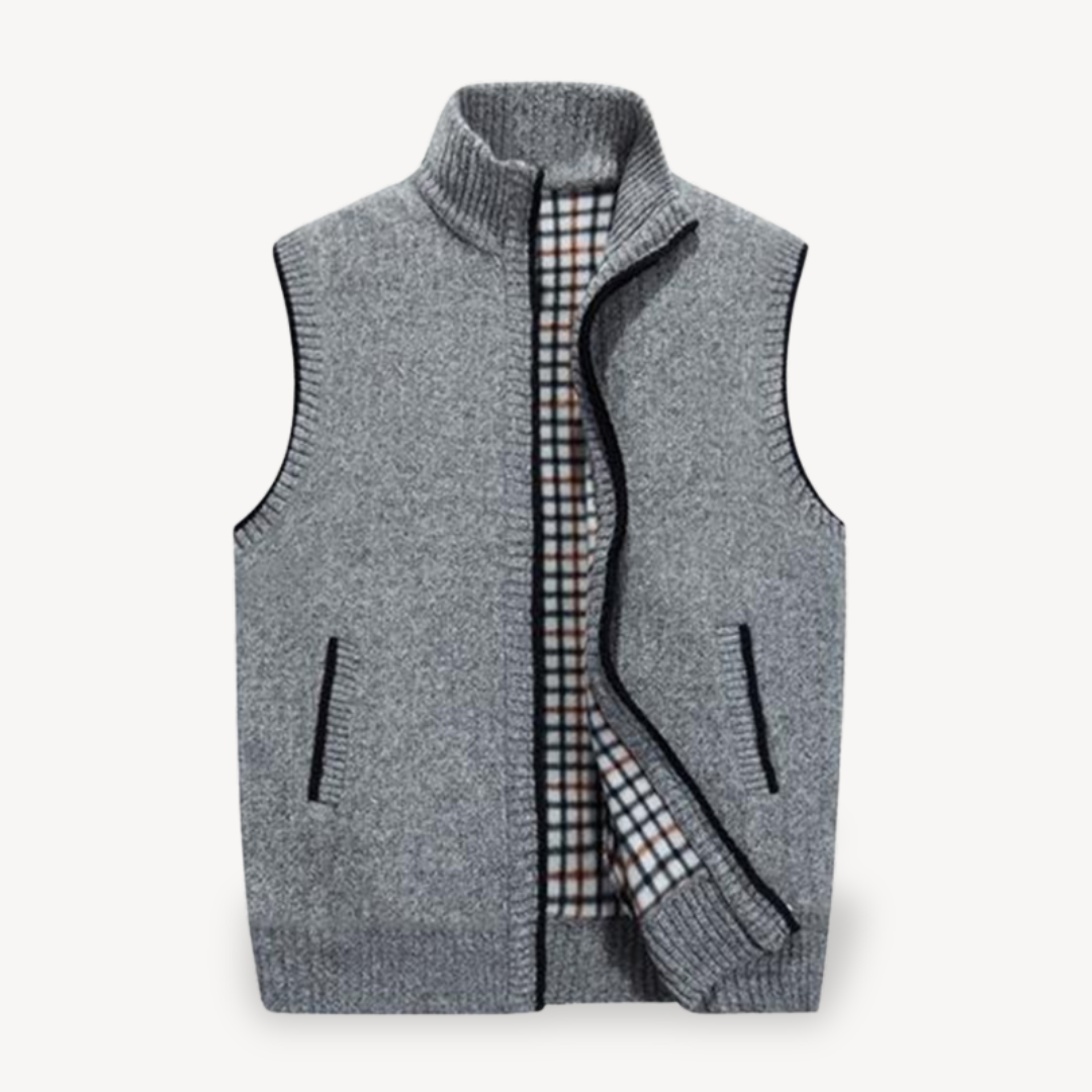 Men's Knit Vest with Checkered Lining 5