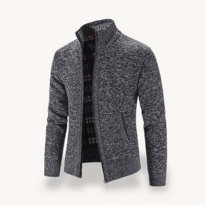 Men's Knitted Fleece Lined Zip Cardigan Sweater 8