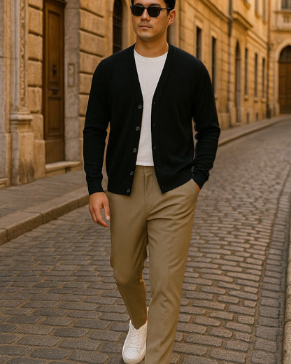 Men's Lightweight Knitted Cardigan With Buttons 4