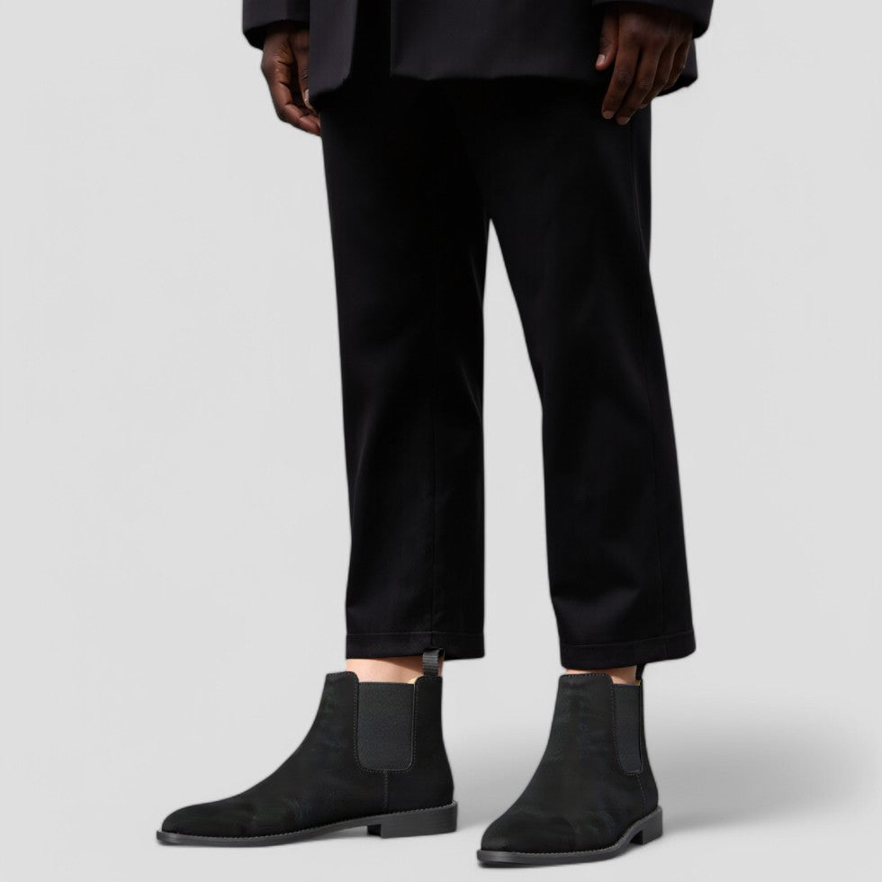 Men's Suede Chelsea Boots Classic Slip-On Smart Casual Footwear 1