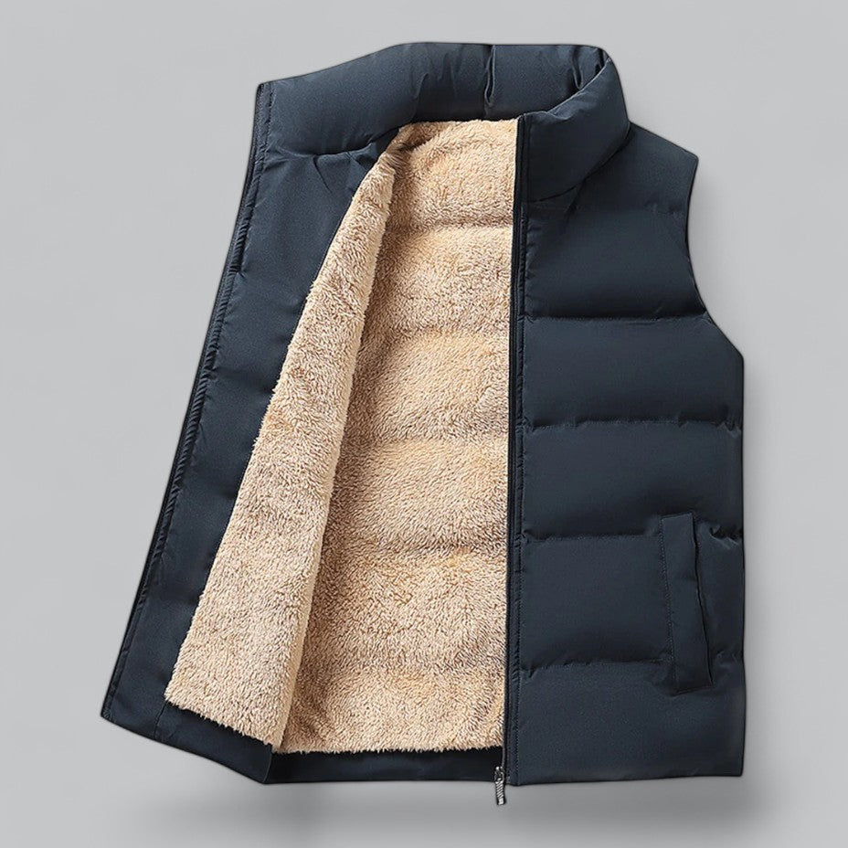 Men's winter bodywarmer with fur 2