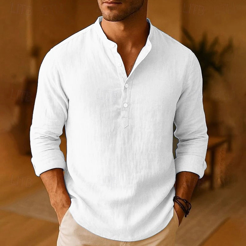Men's Comfortable Loose Fit Long Sleeve Shirt