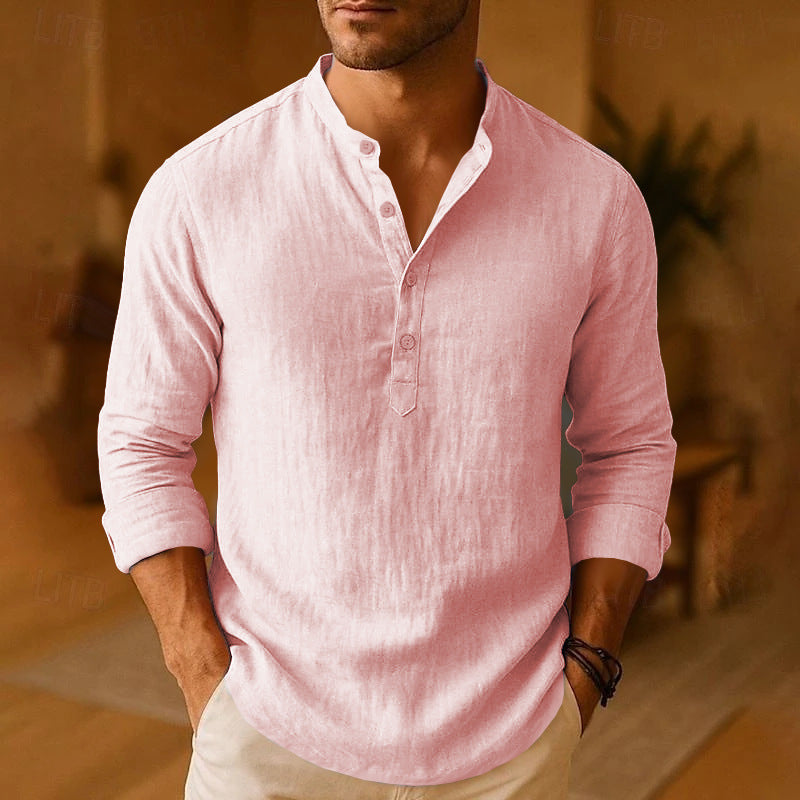 Men's Comfortable Loose Fit Long Sleeve Shirt