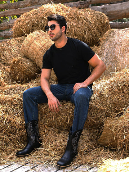Men's Western Tall Leather Riding Boots