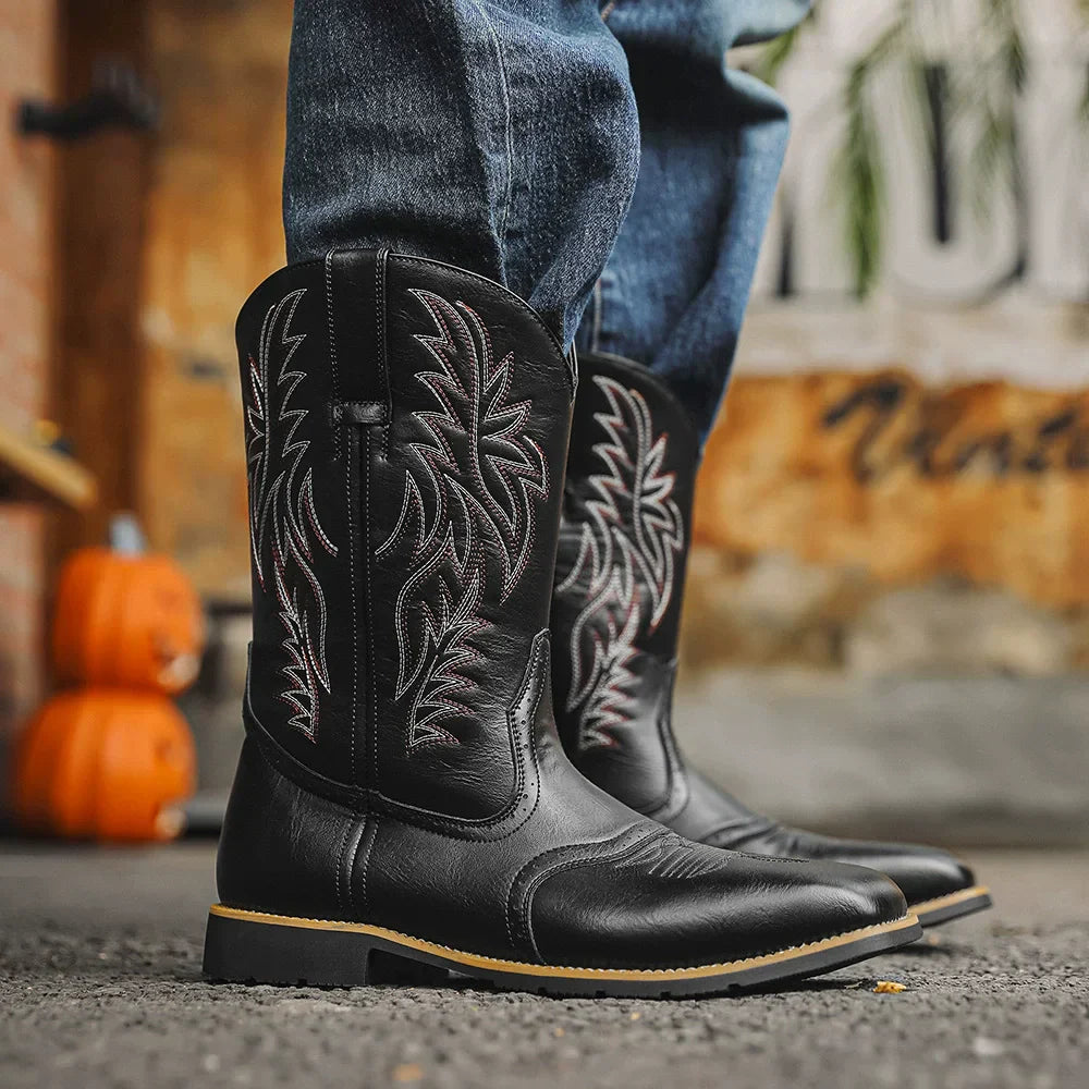 Men's Western Tall Leather Riding Boots