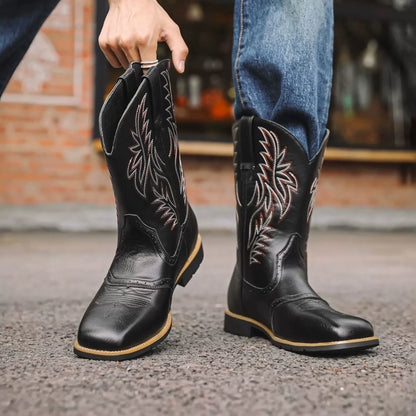 Men's Western Tall Leather Riding Boots