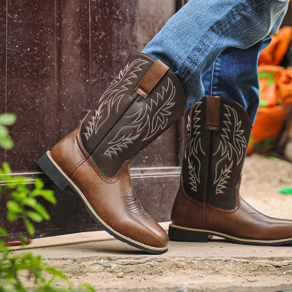 Men's Western Tall Leather Riding Boots