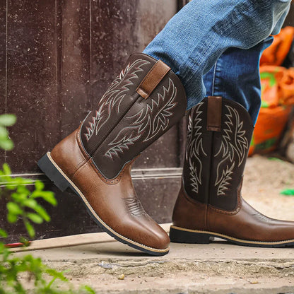 Men's Western Tall Leather Riding Boots