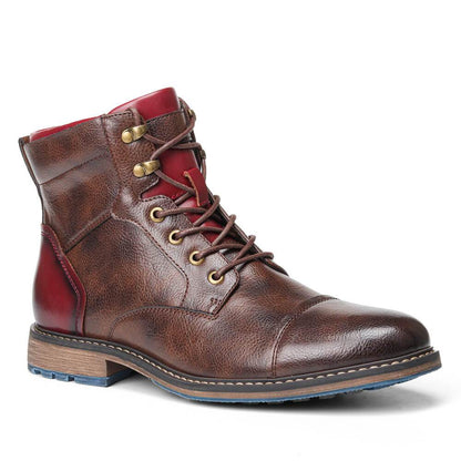 Rugged Men's Ankle Boots Lace Up Work Style