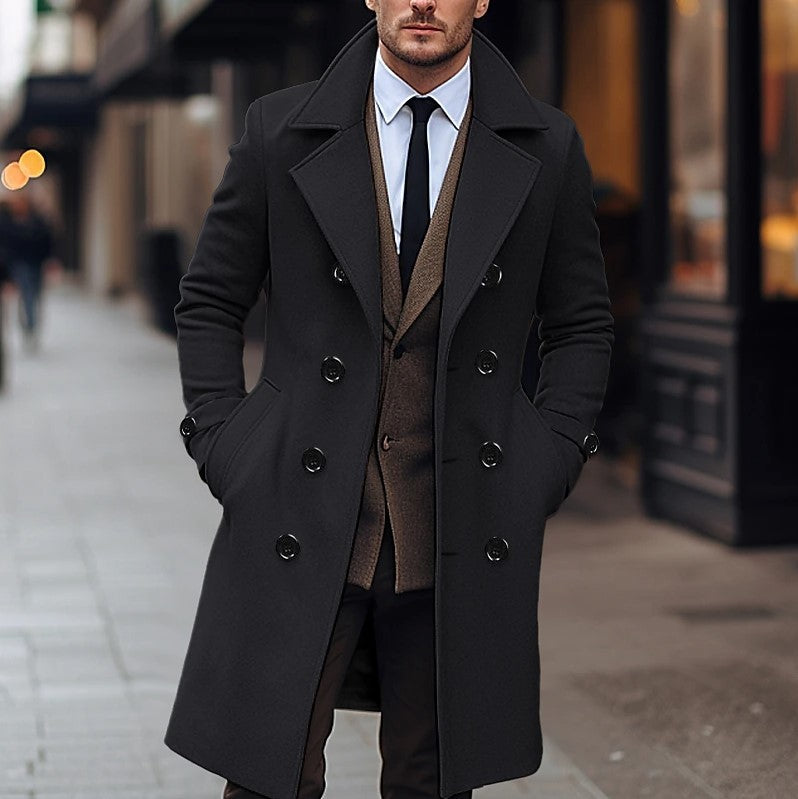 Classic Fit Mens Wool Long Coat