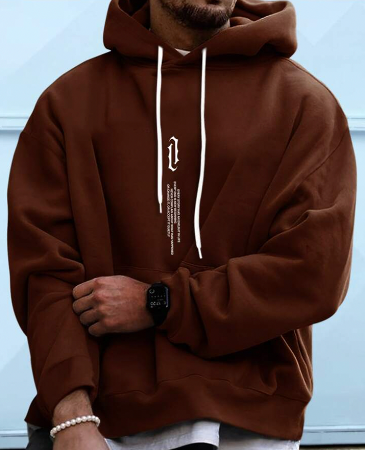 Large Graphic Men's Hooded Sweatshirt