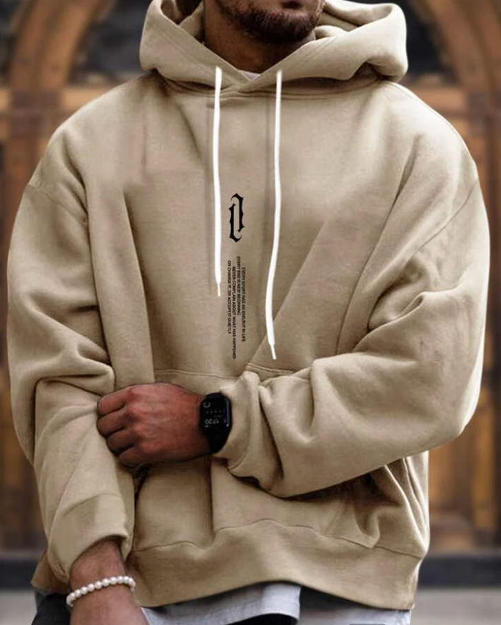Large Graphic Men's Hooded Sweatshirt