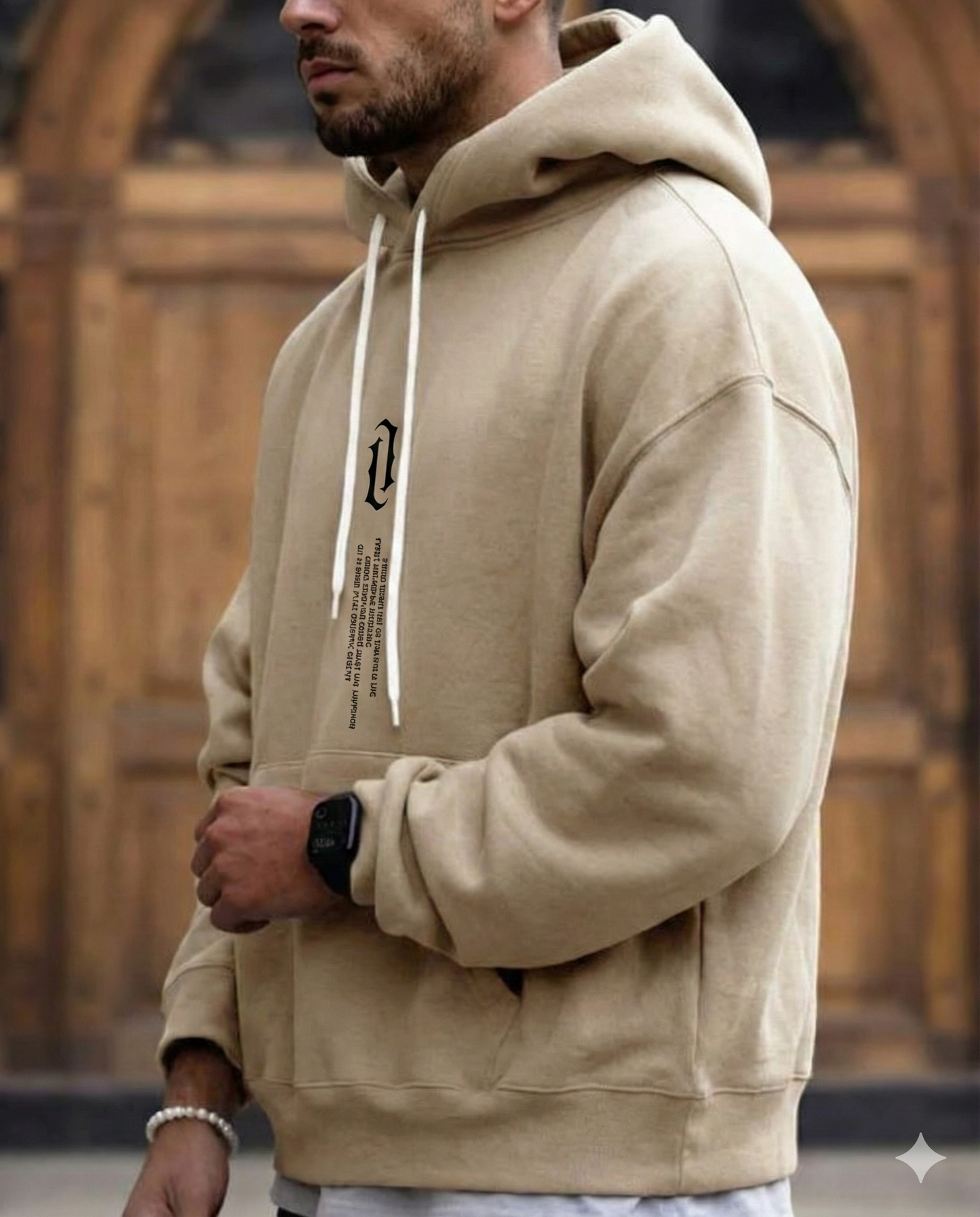 Large Graphic Men's Hooded Sweatshirt