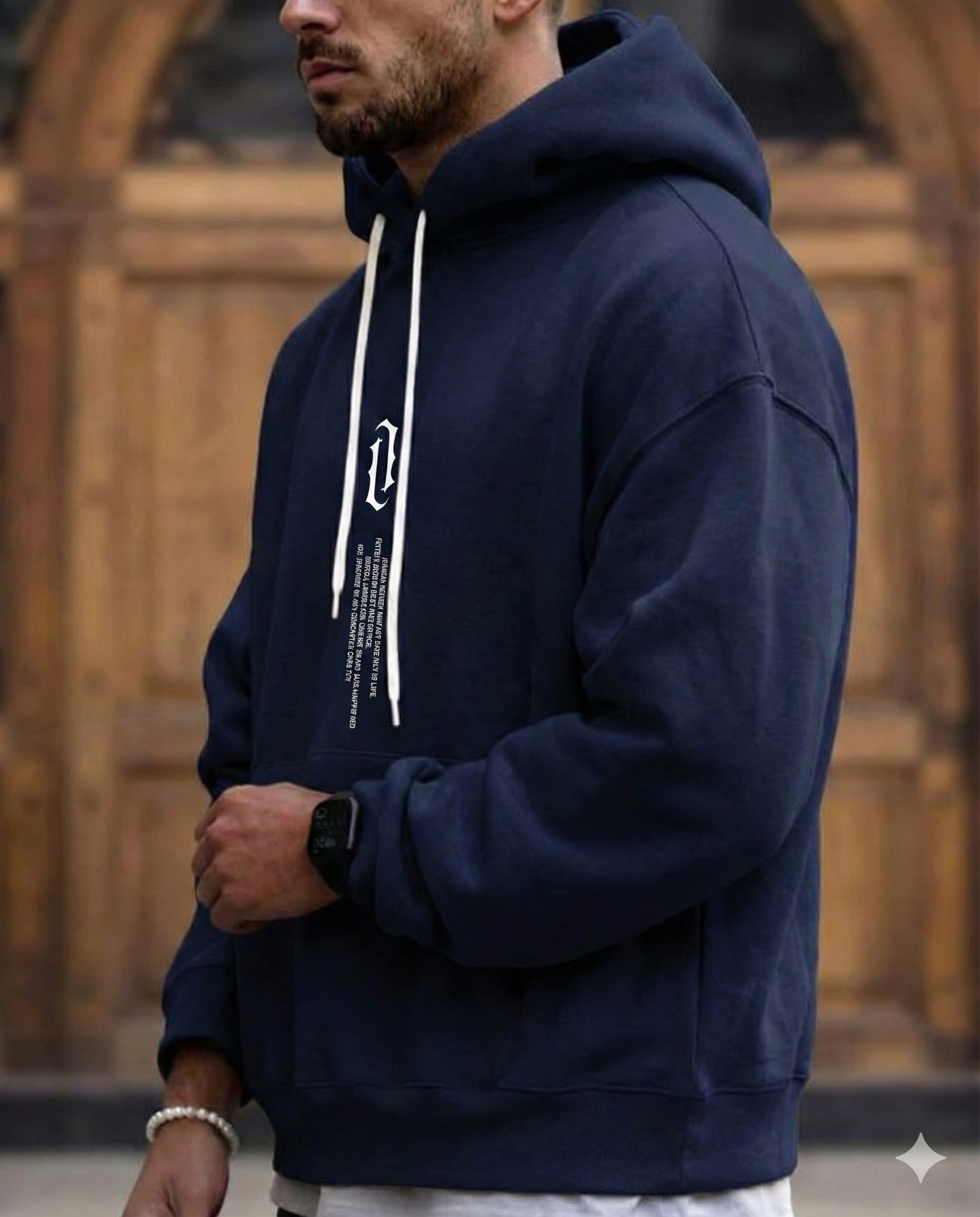 Large Graphic Men's Hooded Sweatshirt