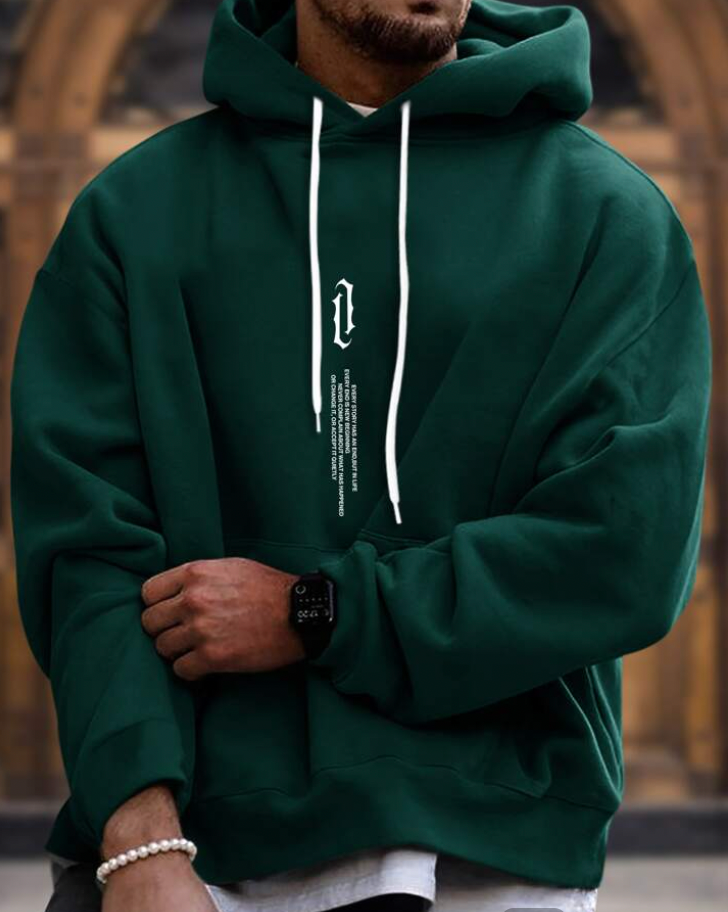 Large Graphic Men's Hooded Sweatshirt