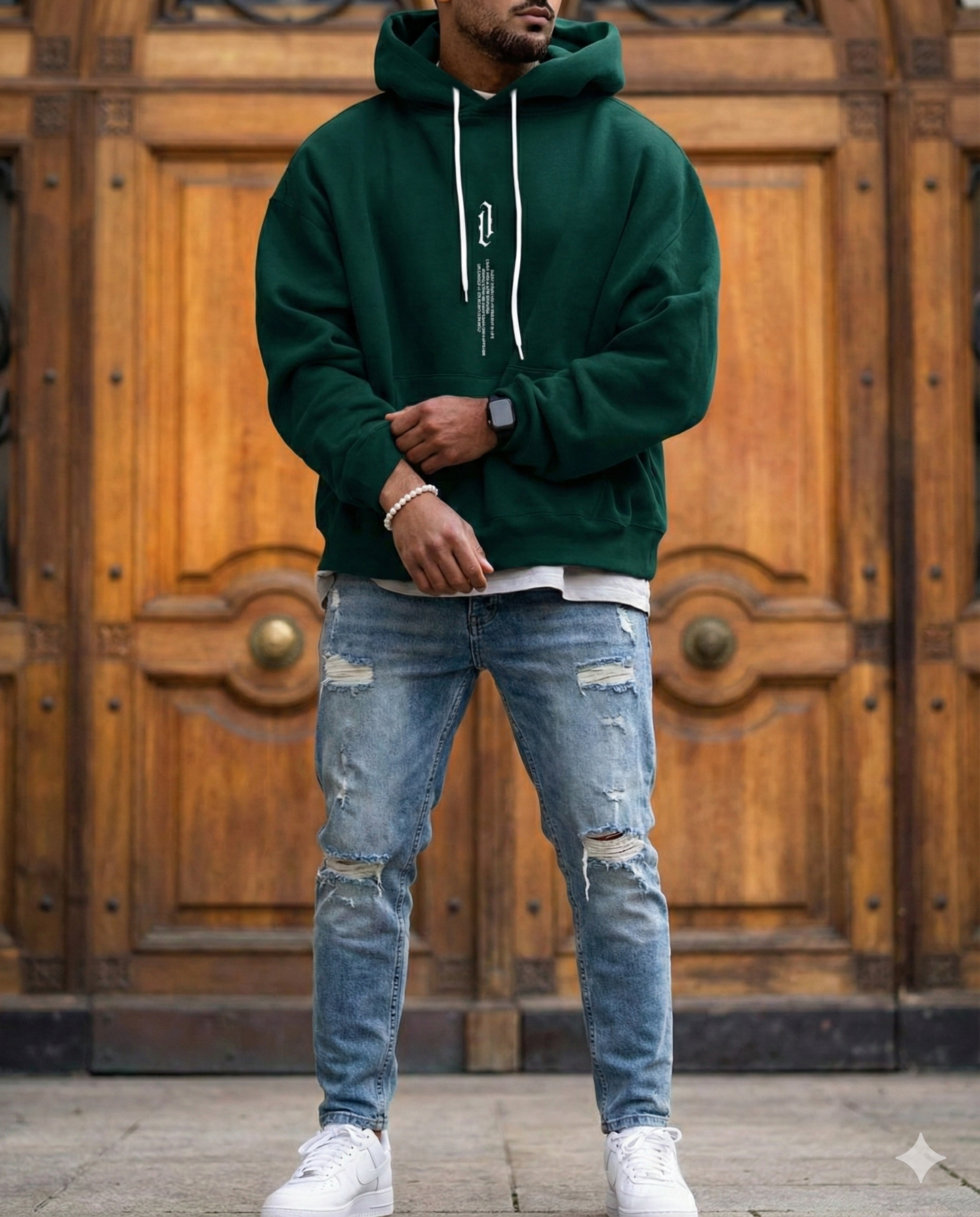 Large Graphic Men's Hooded Sweatshirt