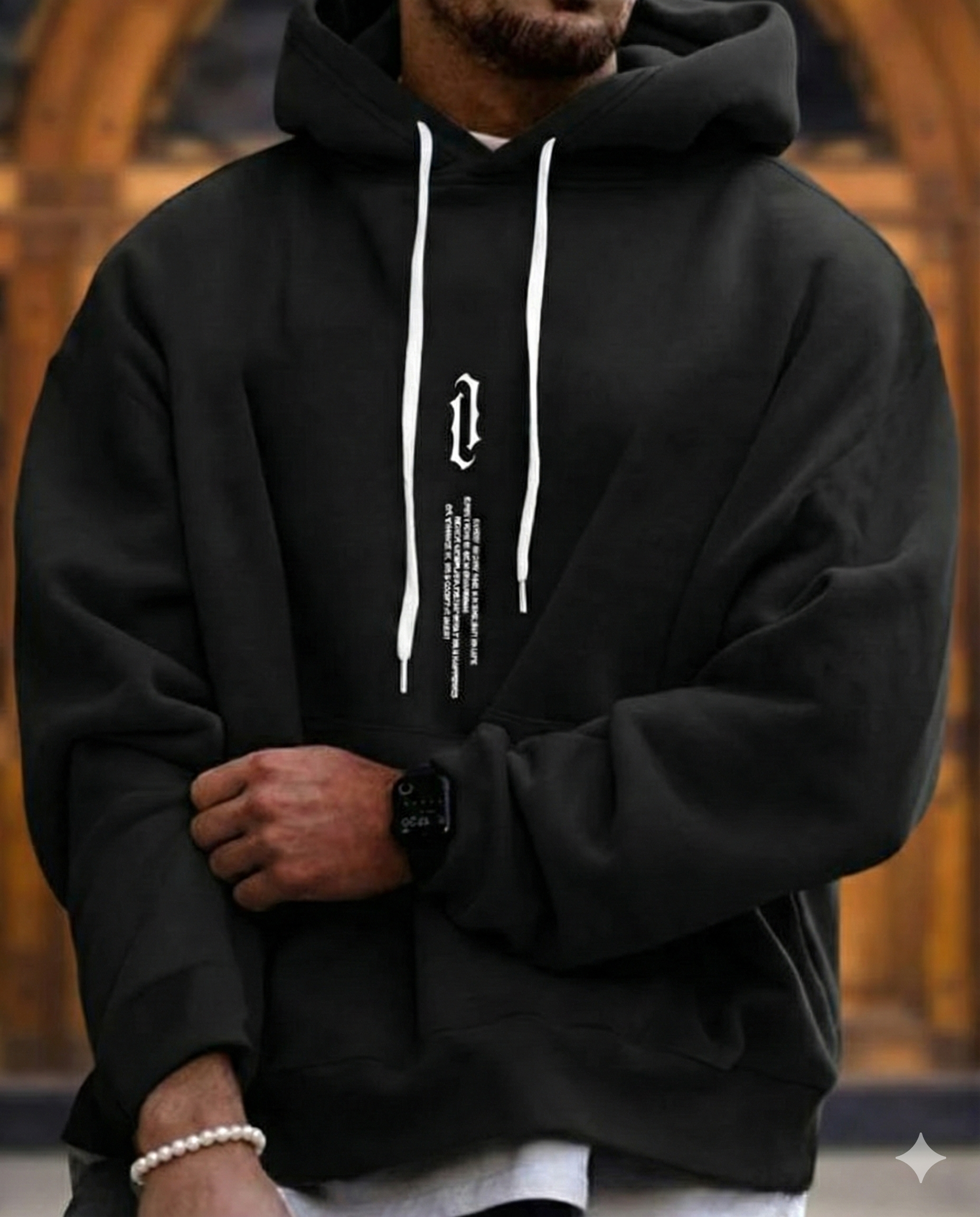 Large Graphic Men's Hooded Sweatshirt - Luxivelle