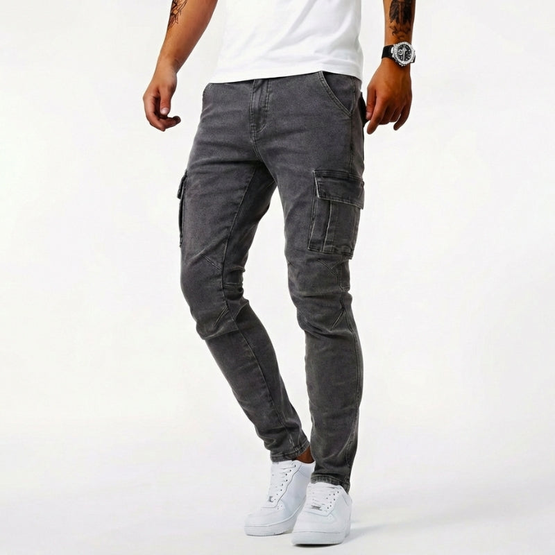 Durable Men's Work Jeans with Cargo Pockets - Luxivelle
