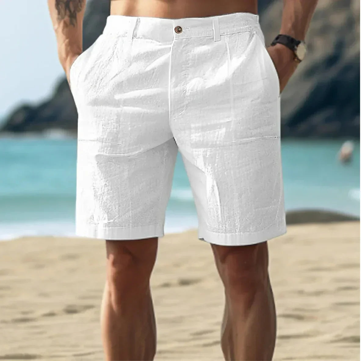 Casual Beach Shorts for Men with Button Fly - Luxivelle