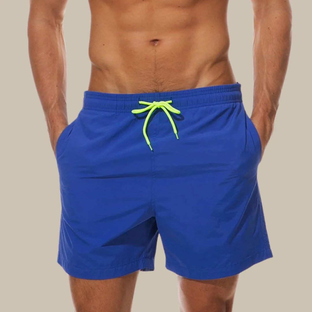 Men's Beach Shorts with Elastic Waist and Pockets