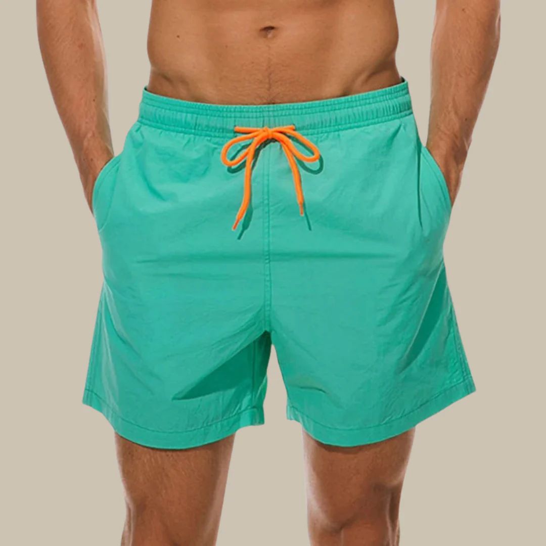 Men's Beach Shorts with Elastic Waist and Pockets