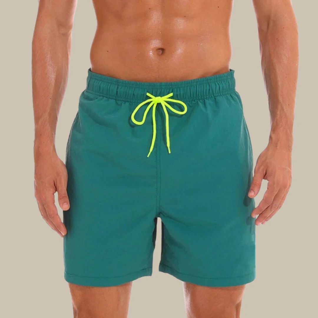 Men's Beach Shorts with Elastic Waist and Pockets